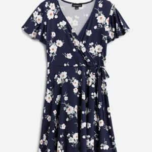 Kegan Faux wrap brushed knit dress